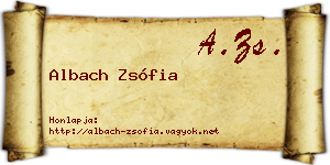 Albach Zsófia névjegykártya